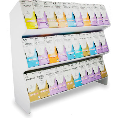 TrippNT White PVC Large Suture Storage Shelf, 24"W x 7"D x 22"H