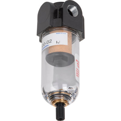 Arrow Mini Particulate Filter F300-02, Poly Bowl, 1/4" Npt, 150 PSI