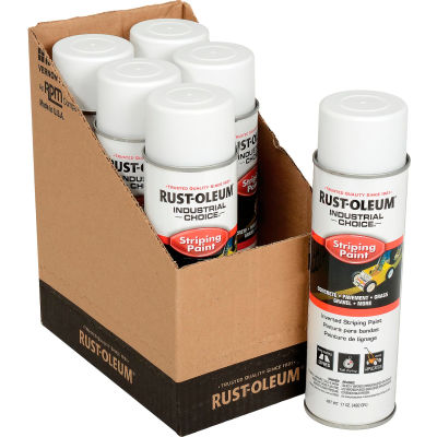 Rust-Oleum S1600 System Inverted Striping Paint Aerosol, White - Pkg Qty 6