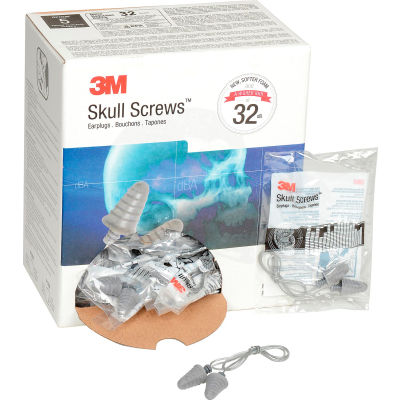 3M™ Skull Screws Corded Earplugs P1301, 120 Pairs/Box