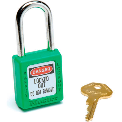 Master Lock® Safety 410 Series Zenex® Thermoplastic Padlock, Green, 410GRN