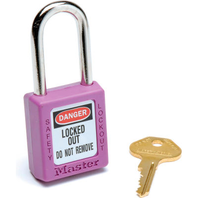 Master Lock® Safety 410 Series Thermoplastic Padlock, Purple, 410PRP-DG7179