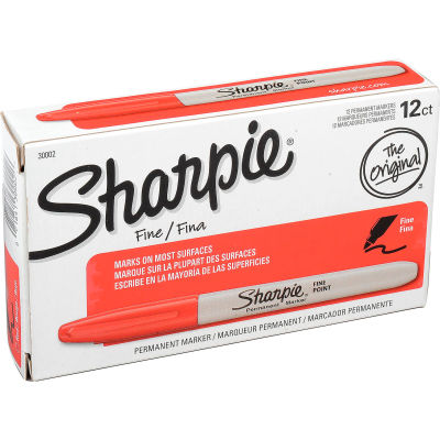 Sharpie® Permanent Marker, Fine Point, Red Ink - Pkg Qty 12