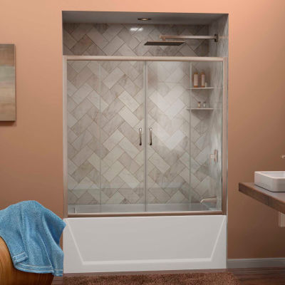 DreamLine™ Visions Clear Glass Bathtub Door SHDR-1160586-04, 56"-60" x 58"