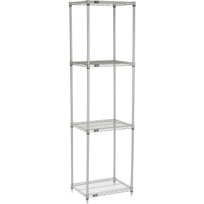 Nexelate® Silver Epoxy Wire Shelving Starter 24"W x 18"D x 86"H