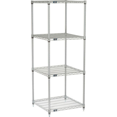 Nexelate® Silver Epoxy Wire Shelving Starter 24"W x 24"D x 63"H