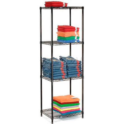 Nexel® Black Epoxy Wire Shelving Starter 54"W x 18"D x 86"H