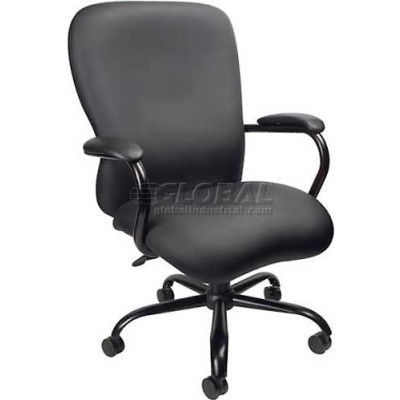 Boss Big and Tall Executive Chair with Arms - Vinyl - High Back - Black