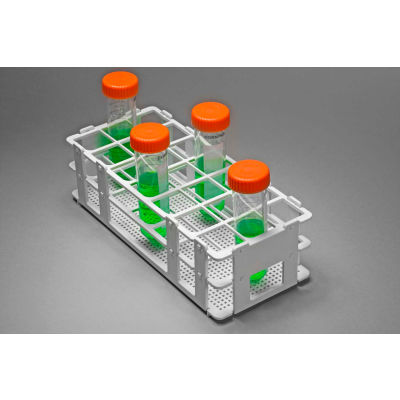 Bel-Art No-Wire#&153; PP Test Tube Rack 187450004, For 25-30mm Tubes, 21 Places, White, 1/PK