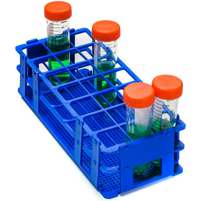 Bel-Art No-Wire PP Test Tube Rack 187470004, For 25-30mm Tubes, 21 Places, Blue, 1/PK