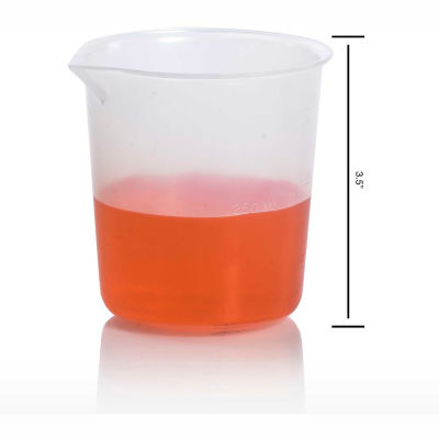 Bel-Art Graduated Griffin Low-Form Beaker 262130000, 250ml Capacity, 50ml Graduation, Clear, 6/PK