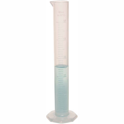 Bel-Art Single Scale Graduated Cylinder 284540000, 50ml Capacity, 1.0ml Graduation, Clear, 1/PK