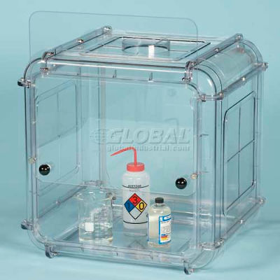 Bel-Art Clear View Polycarbonate Fume Hood 500201010, Single Exhaust, 25-7/8"W x 24"D x 26-1/8"H