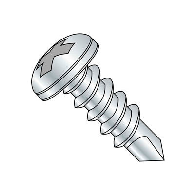 1/4-14 x 2" Self-Drilling Screw - Phillips Pan Head - 410 Stainless Steel - FT - 100 Pk