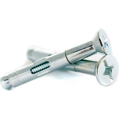 Sleeve Anchor - 3/8" x 4" - Phillips/Slotted Combo Flat Head - Steel - Zinc - Pkg of 50 - BBI 277080