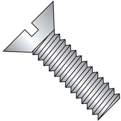 12-24 x 2-1/2" Machine Screw - Flat Head - Slotted - Steel - Zinc CR+3 - FT - 100 Pk - BBI 580549