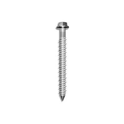 Tapking Concrete Screw Anchor - 1/4" x 5" - Slotted Ind. Hex Washer Head - Steel - 100 Pk