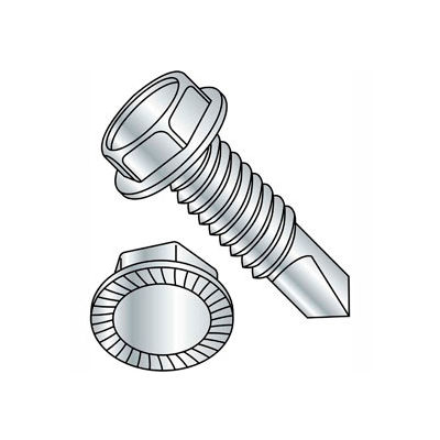 1/4-14 x 1-1/4" Self-Drilling Screw - Unslotted Ind. Hex Washer Head - 410 Stainless Steel - 200 Pk