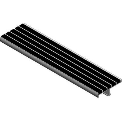 Babcock-Davis® Stair Tread With Bar Abrasive BSTSB-C3E-48, Extruded Aluminum, 48"W X 3"D