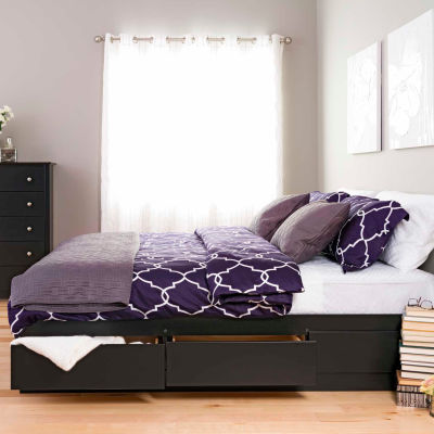 Prepac Manufacturing Black King Mate's Platform Storage Bed with 6 Drawers