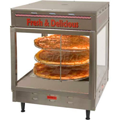 Benchmark 18" Pizza/Pretzel Display Warmer, Humidified, 2-Door, Rotating, 3 Tier - 51018