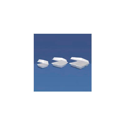 DART® 85HT3R, Foam Hinged Food Container, 3 Compartments, White, 200/Carton