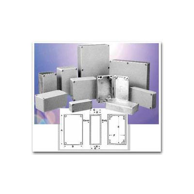 Bud AN-1321-A Nema 4,4X,6,6P,12,13 & IP68 Die Cast Alum Enclosure 6.89" L X 3.15" W X 2.36" H Gray