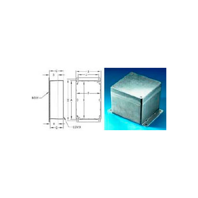 Bud AN-2805-A Nema 4,4X,6,6P,12,13 & IP68 Box With Mounting Bracket 5.83"L X 4.25"W X 2.95"H Natural