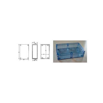 Bud Bt-2740 Blue Transparent Nema 4x Box 9.45" L X 6.30" W X 3.54" H - Min Qty 3