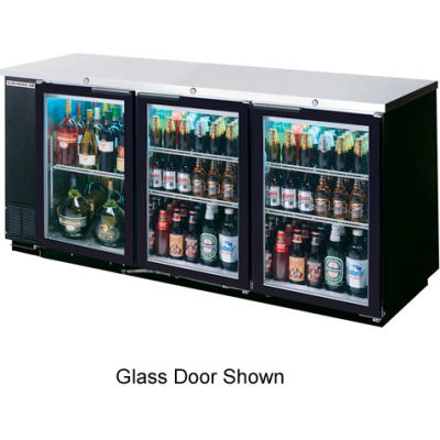 Solid Door Back Bar Refrigerator 23" Base BB Series, 72"W - BB72HC-1-B-27