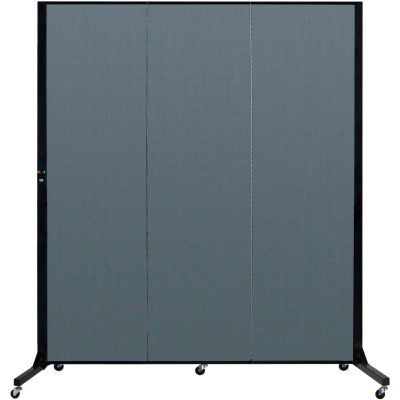 Screenflex 3 Panel Light-Duty Portable Room Divider, 6'5"H x 5'9"L, Fabric Color: Lake