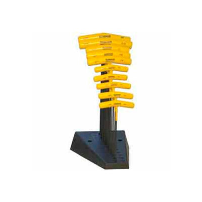 Bondhus 15390 Set 10 Hex T-handles 9" Length 3/32"-3/8" with Stand