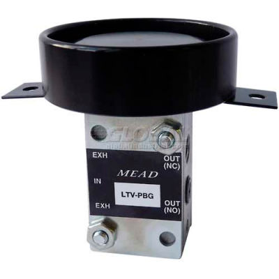 Bimba-Mead Air Valve LTV-PBGP, 5 Port, 2 Pos, Manual, 1/8" NPTF Port Vlv, Button Guard For Panel Mt