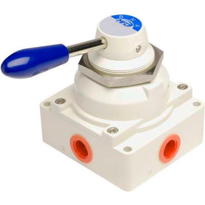 Bimba-Mead Hand Lever Valve M4HV310-08-S, 4 Port, 2 Pos, 1/4" NPT