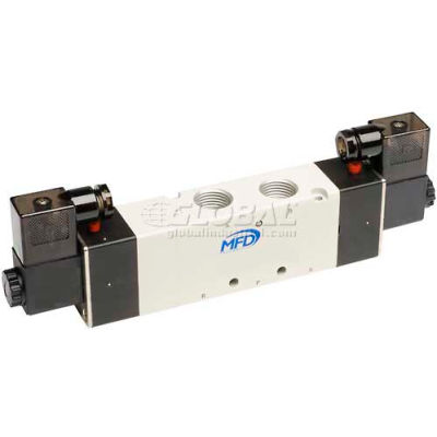 Bimba-Mead Pilot Solenoid Valve M4V130C-06-12VDC, 5 Port, 3 Pos, Dbl, 1/8" NPT, 12VDC, Cv=0.50