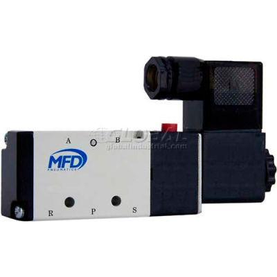 Bimba-Mead Pilot Solenoid Valve M4V310-08-24VAC, 5 Port, 2 Pos, Single, 1/4" NPT, 24VAC, Cv=1.4