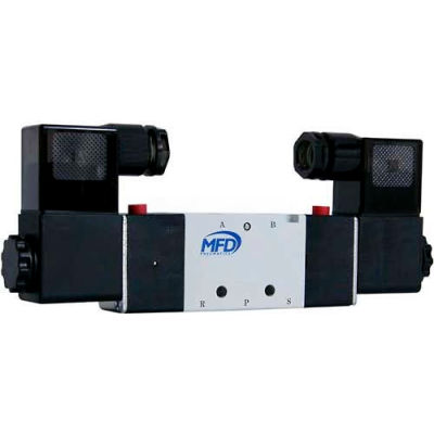 Bimba-Mead Pilot Solenoid Valve M4V420-15-120VAC, 5 Port, 2 Pos, Double, 1/2" NPT, 120VAC, Cv=2.79
