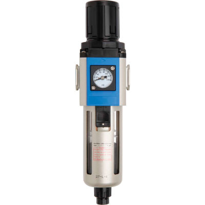 Bimba-Mead, Filter/Regulator, MGFR300-10-M, 3/8" NPT Ports, Manual Drain, Polycarbonate Bowl
