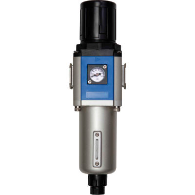 Bimba-Mead, Filter/Regulator, MGFR400-15-M-D, 1/2" NPT Ports, Manual Drain, Metal Bowl
