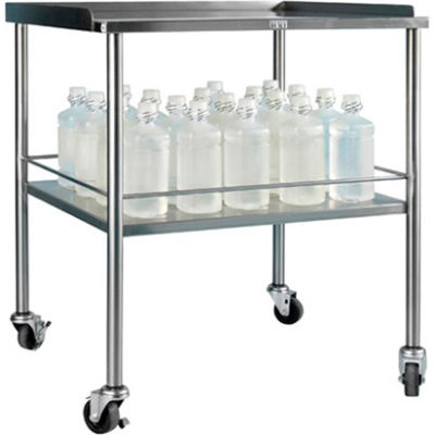 Blickman 3026SS Howard Instrument Table with Shelf, 30"L x 26"W x 34"H