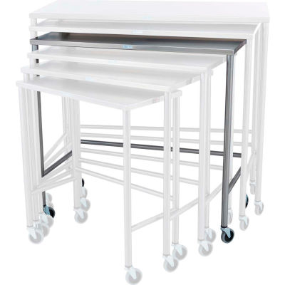Blickman 7824SS Nested Instrument Table with Shelf, 40"L x 20"W x 38"H