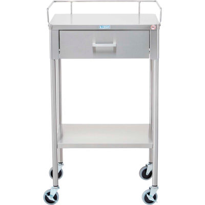 Blickman 7850SS Ferguson Anesthesia Utility Table with 1 Drawer, 20"L x 16"W x 34"H