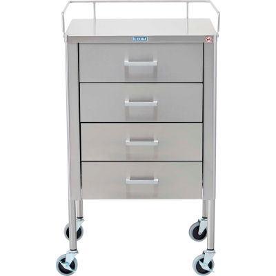 Blickman 7859SS Galaxy Anesthesia Utility Table with 4 Drawers, 20"L x 16"W x 34"H