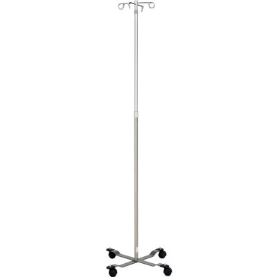 Blickman 1305-4P Chrome IV Stand with 4-Leg Base, 4-Hook, 52"-91" Height
