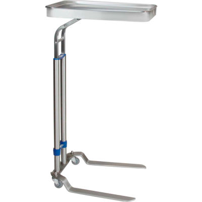 Blickman 8871SS Jumbo Benjamin Foot Operated Stainless Steel Mayo Stand, 20" x 25" Tray