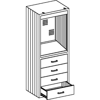 Blickman DC24 Desk Cabinet with 4 Drawers, 24-1/8"W x 18"D x 60"H