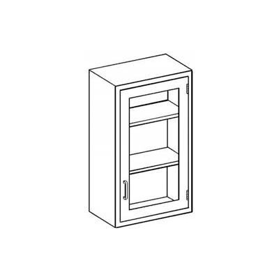 Blickman D24LS Stainless Steel Wall Cabinet with Glass Door, 2 Shelves, 24-3/4"W x 13"D x 30"H