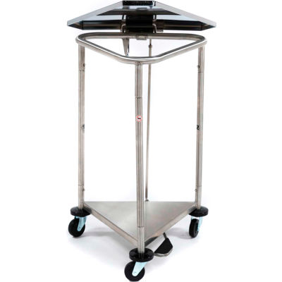Blickman 2301SS Triangular Space-Saver Hamper, Stainless Steel, 18"D x 32"H