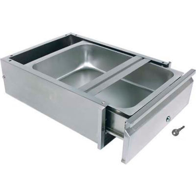 BK Resources BKDWR-2020-ASSY-L-SS Stainless Steel Locking Drawer - Removable Stainless Insert 20x20