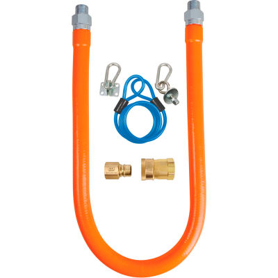 BK Resources 1/2" x 24" Commercial Gas Hose Kit CSA and ANSI Approved, BKG-GHC-5024-SCK2